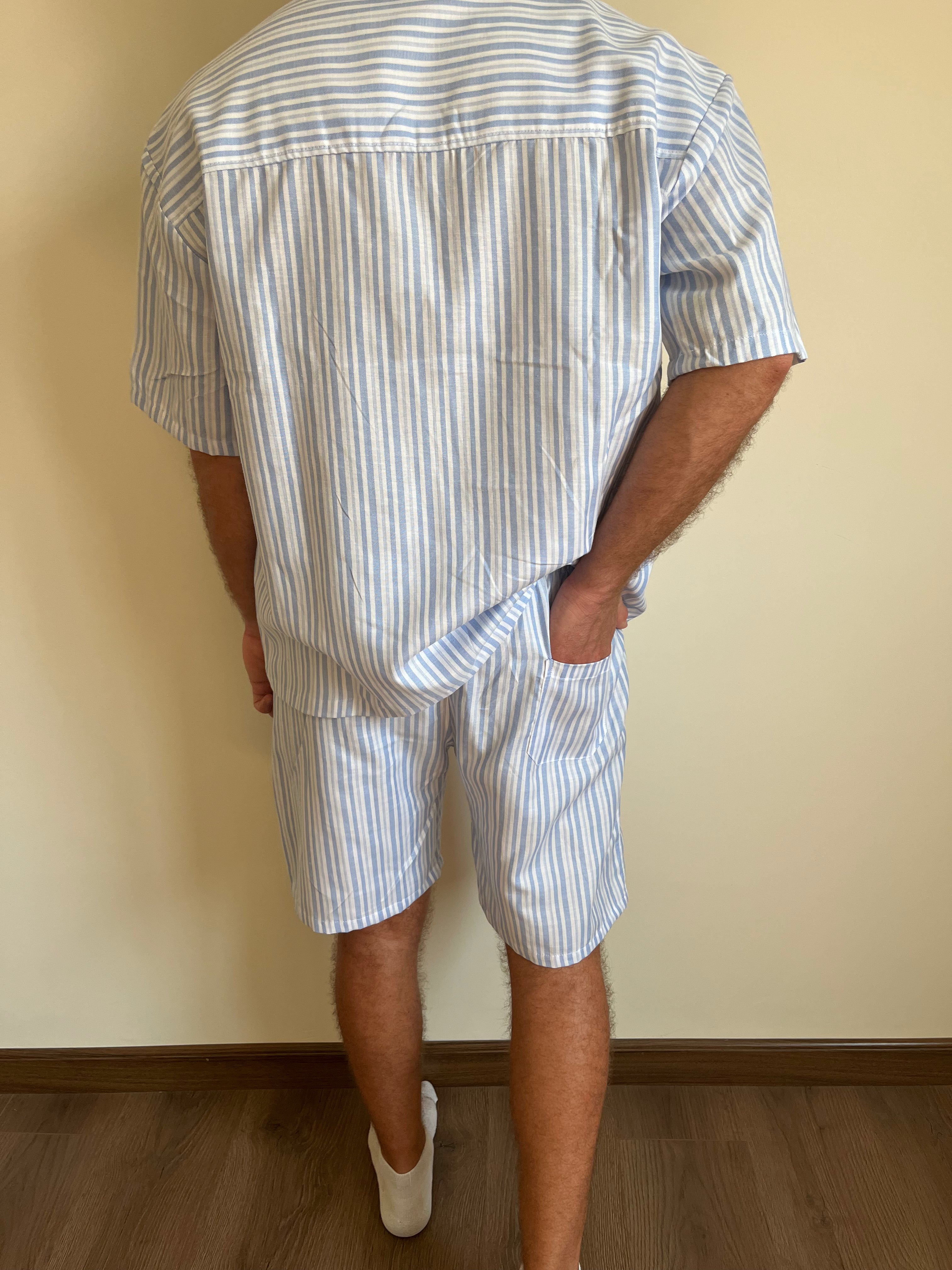 Cotton Blue stripped Pyjama Set
