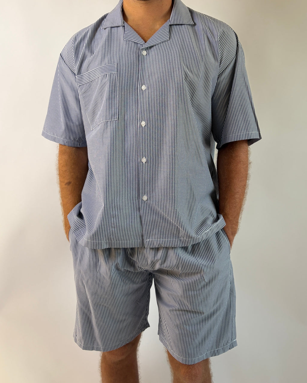 Cotton Navy Striped Pyjama Set