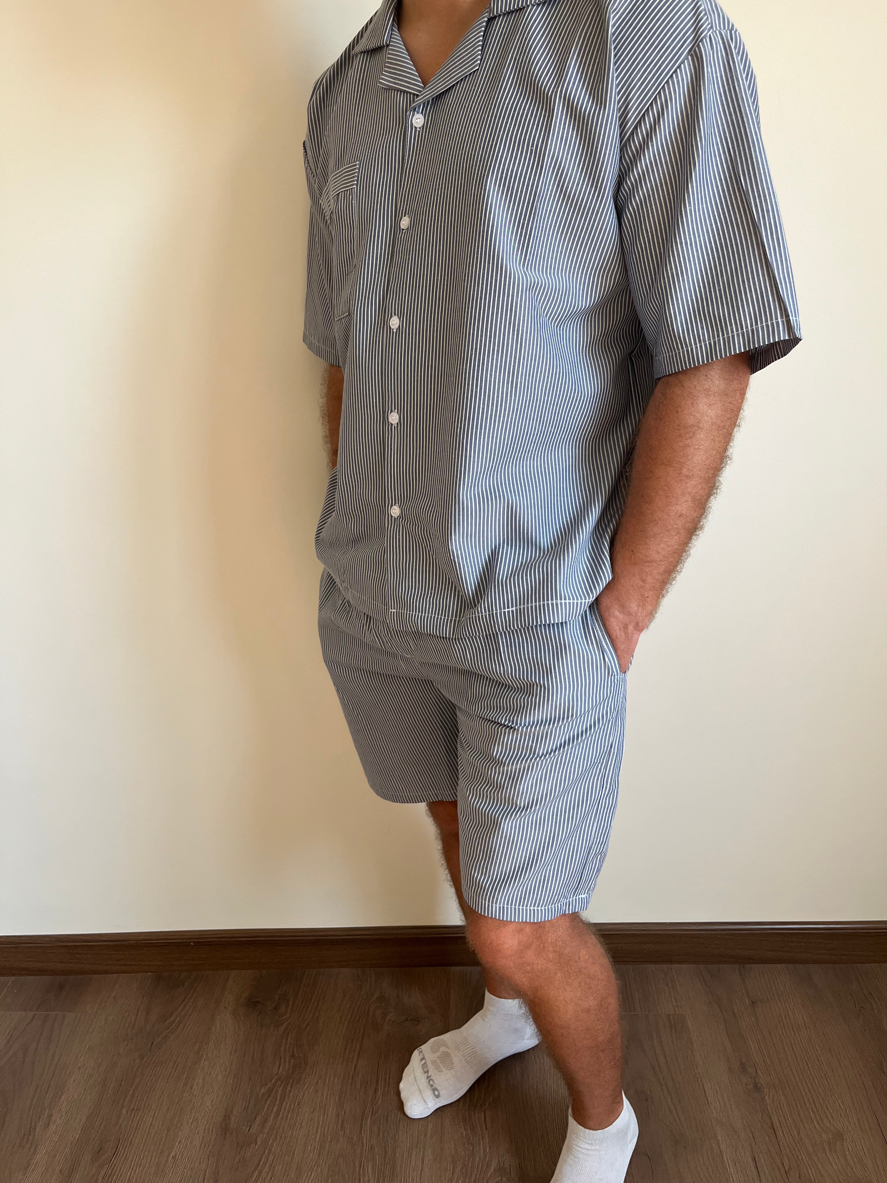 Cotton Navy stripped Pyjama Set