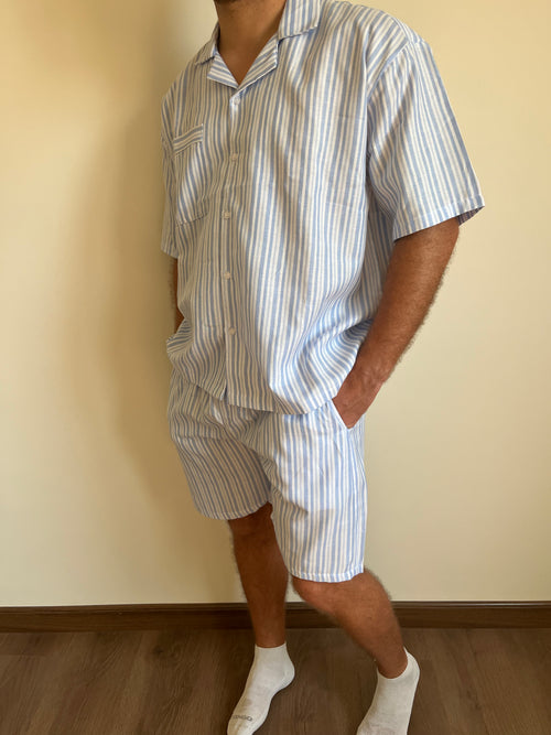 Cotton Blue stripped Pyjama Set