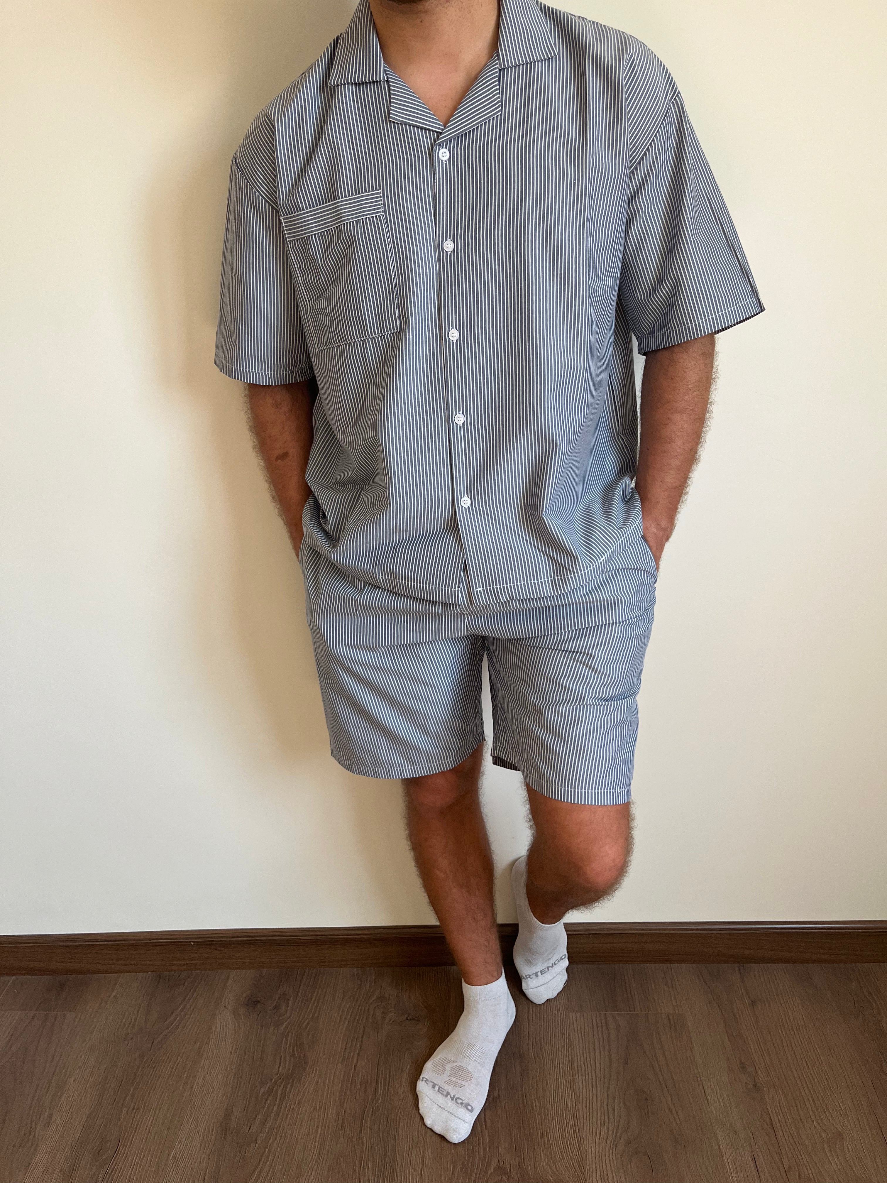 Cotton Navy stripped Pyjama Set