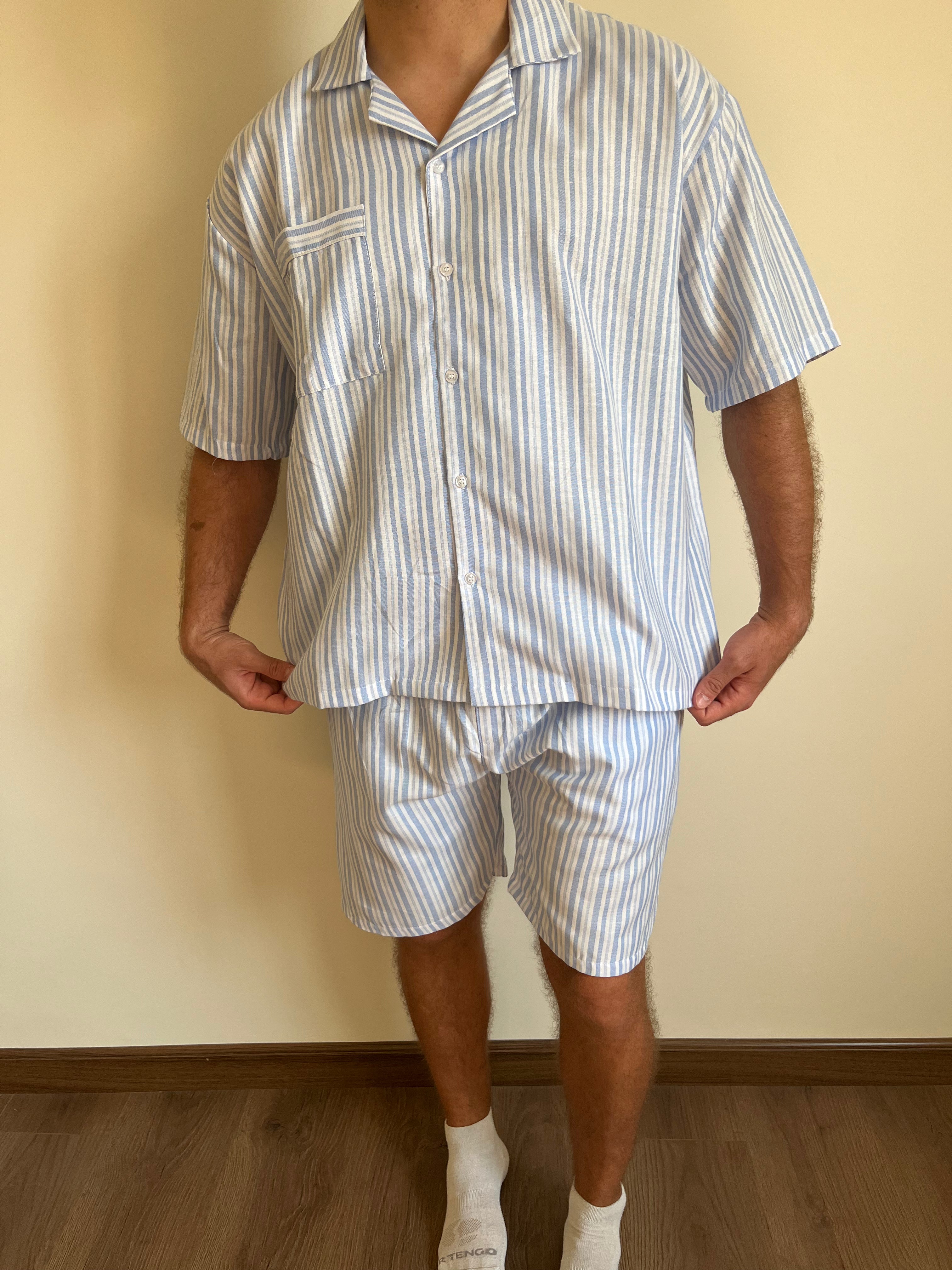 Cotton Blue stripped Pyjama Set