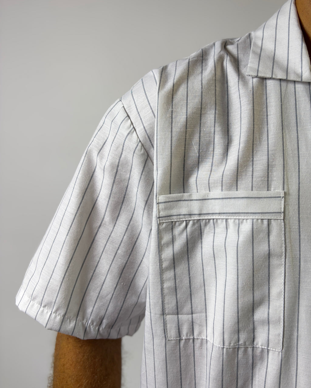 Cotton White & Grey Striped Pyjama Set
