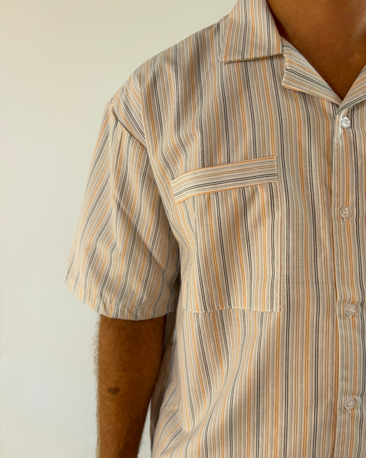 Cotton Yellow Brown Striped Pyjama Set